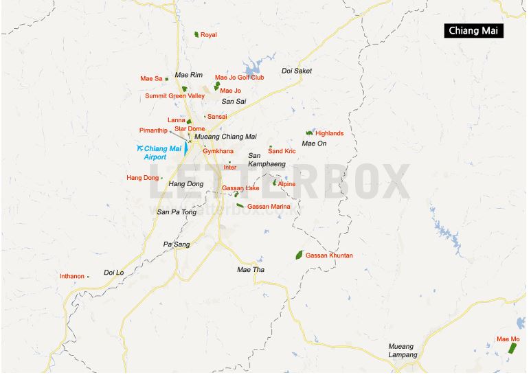 치앙마이 골프장 지도 위치 알아보기(한글판)